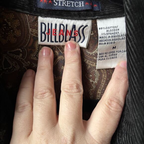 Barn Coat Bill Blass Structured Corduroy Jacket Womens M Navy - Picture 2 of 6